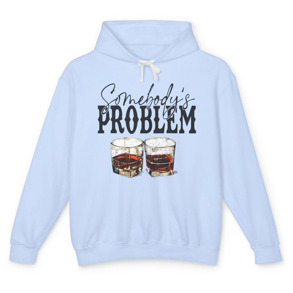 Leopard Whiskey Somebody's Problem Western Country Cowboy Unisex Lightweight Hoodie