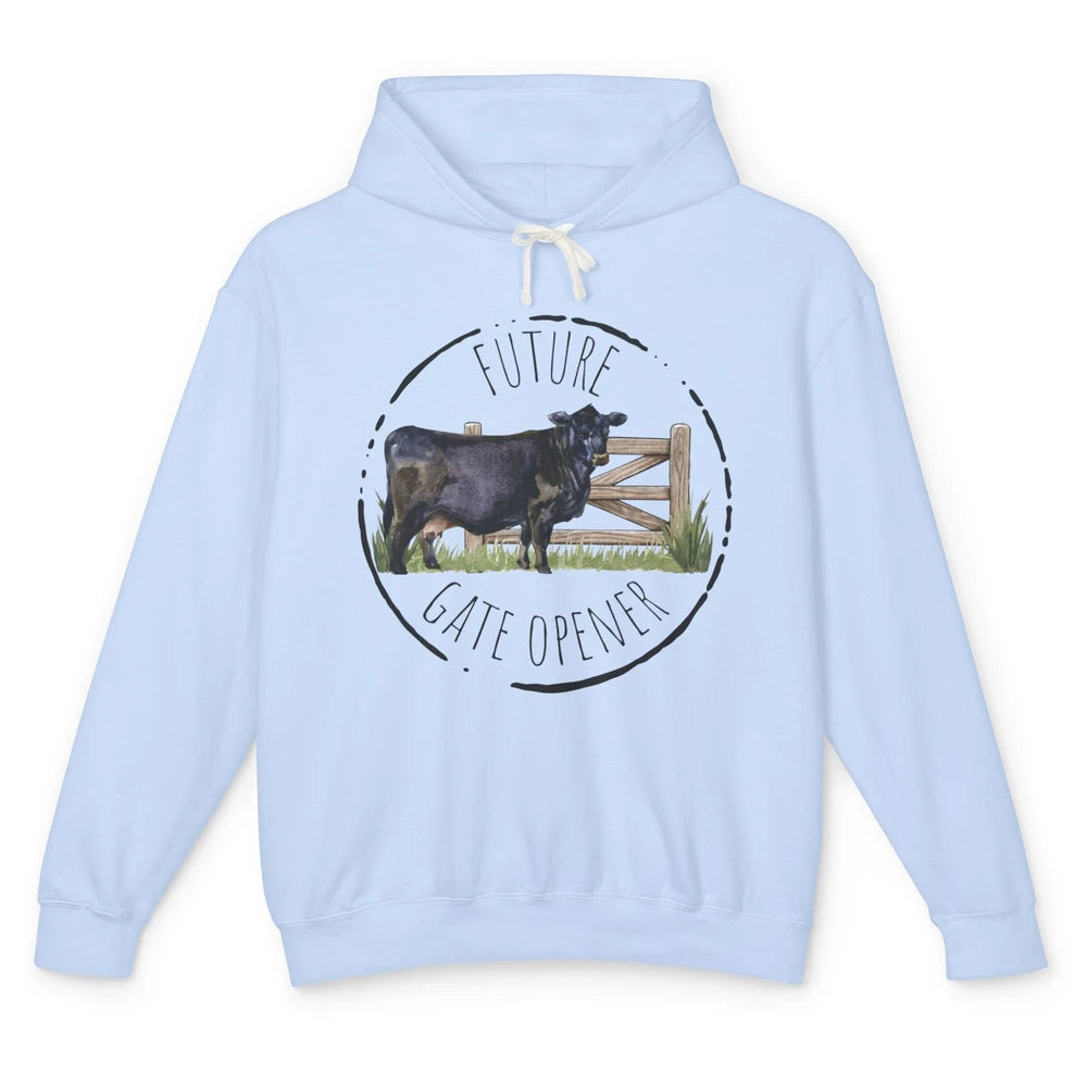 Funny Cow Future Gate Opener Farm Animals Cattle Farmers Unisex Lightweight Hoodie