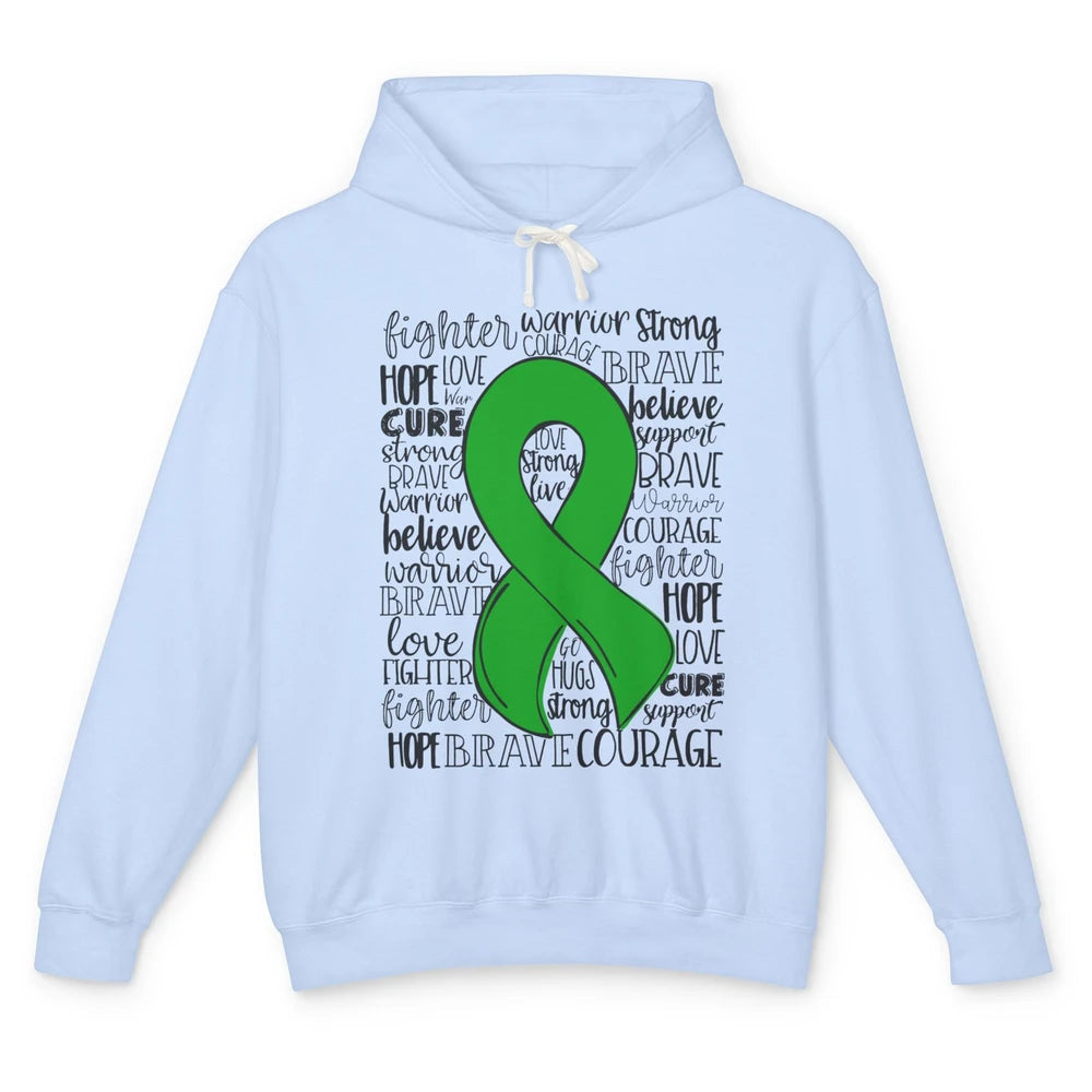 PANS/PANDAS Awareness Floral Green Ribbon Hope Love Cure Unisex Lightweight Hoodie