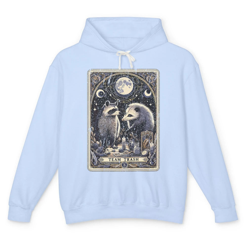 Team Trash Tarot Card Opossum Witchcraft Goth Possum Vintage Panda Raccoon Sarcastic Unisex Lightweight Hoodie