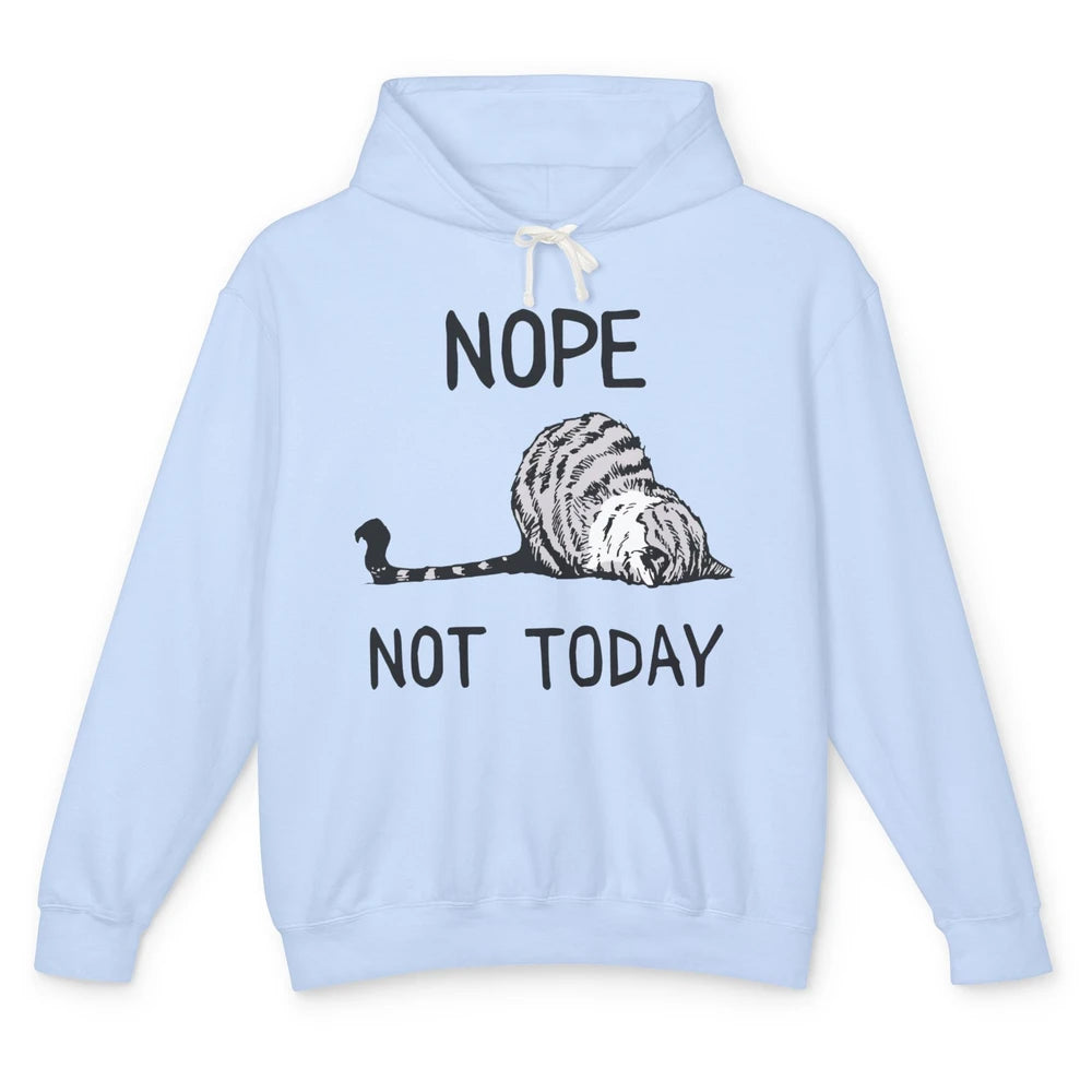 Lazy Cat Nope Not Today Funny Cat Sarcastic Cat Lovers Gift Unisex Lightweight Hoodie