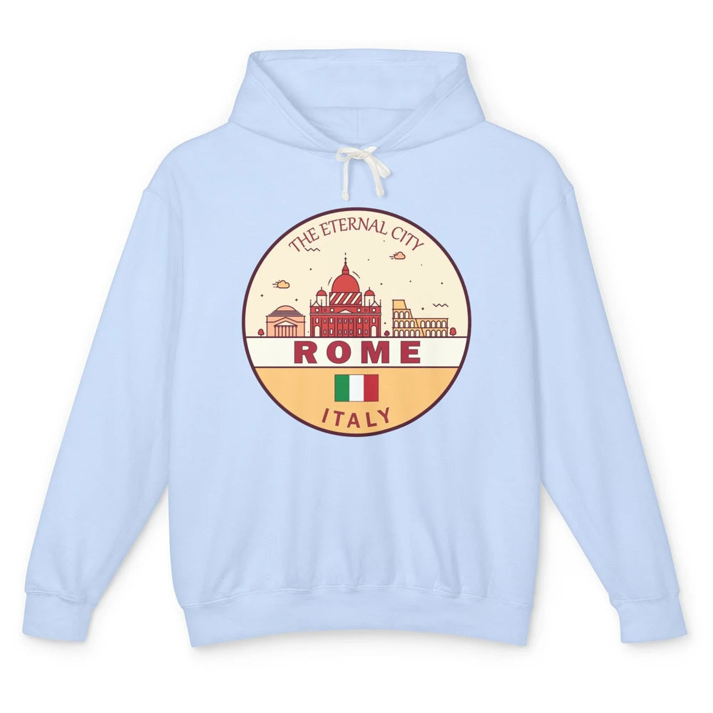 Skyline Roma City Summer Vacation Italy Italian Vacay Travel Unisex Lightweight Hoodie