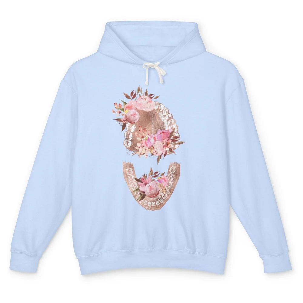 Vintage Floral Tooth Dental Hygienist Dentist Life Unisex Lightweight Hoodie