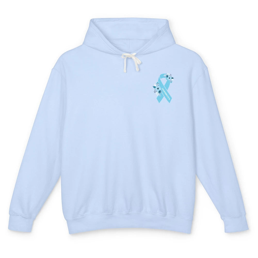 Hashimoto's Awareness Floral Teal Ribbon Hashimoto's Disease Unisex Lightweight Hoodie