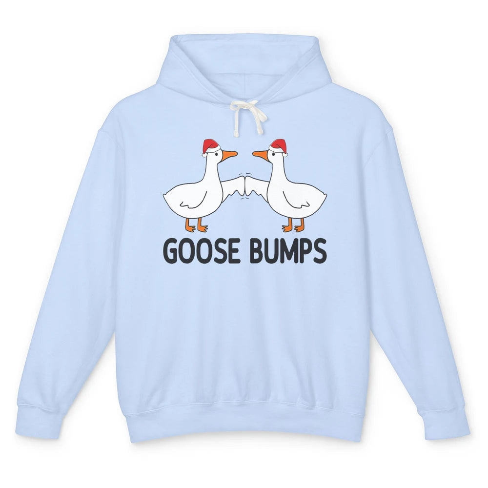 Funny Silly Goose Christmas Santa Goosebumps Winter Holiday Unisex Lightweight Hoodie