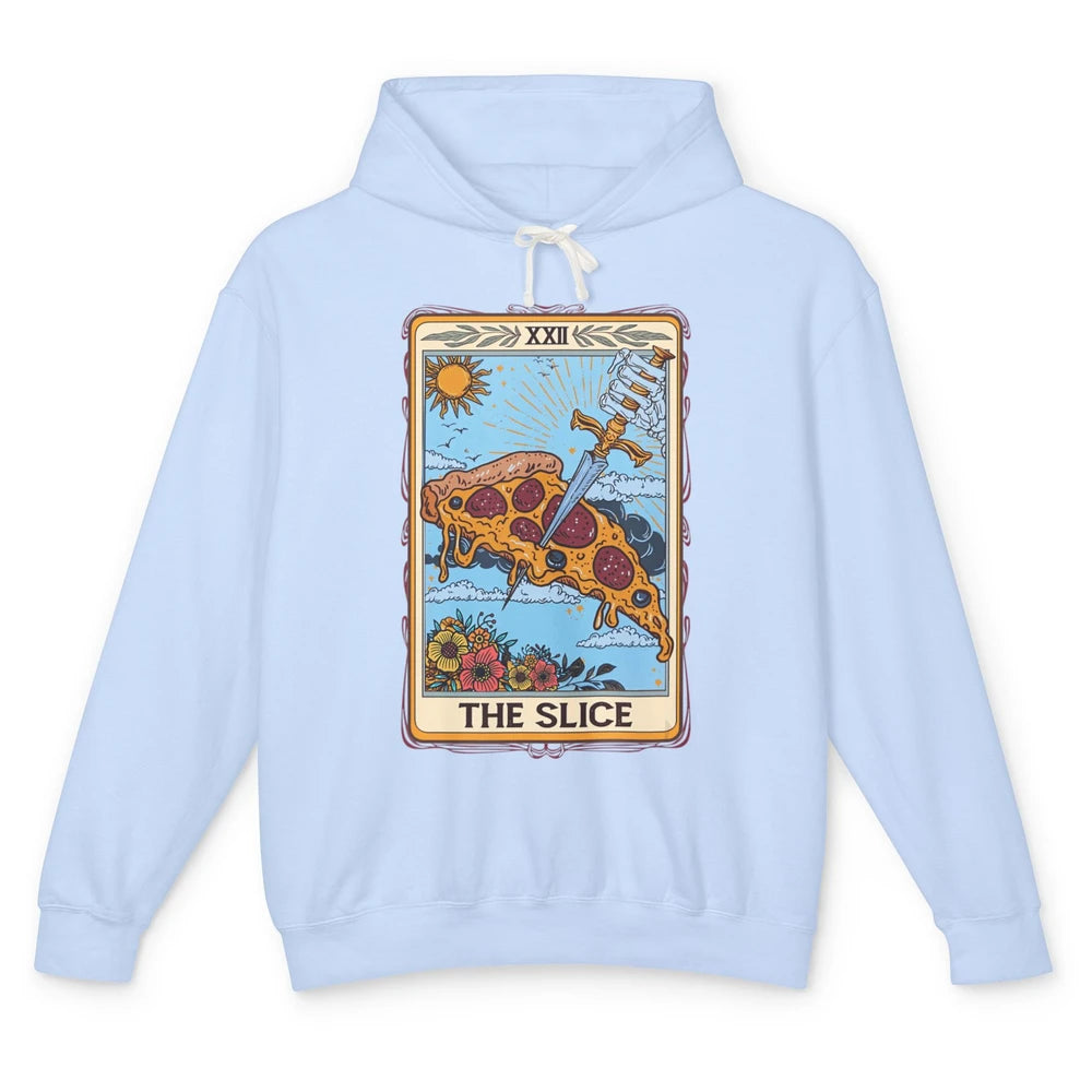 Funny Floral The Slice Tarot Card Pizza Fast Food Vintage Unisex Lightweight Hoodie