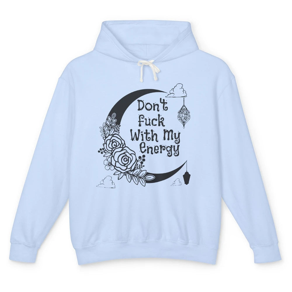 Retro Moon Witchy Don't Mess With My Energy Halloween Witch Unisex Lightweight Hoodie