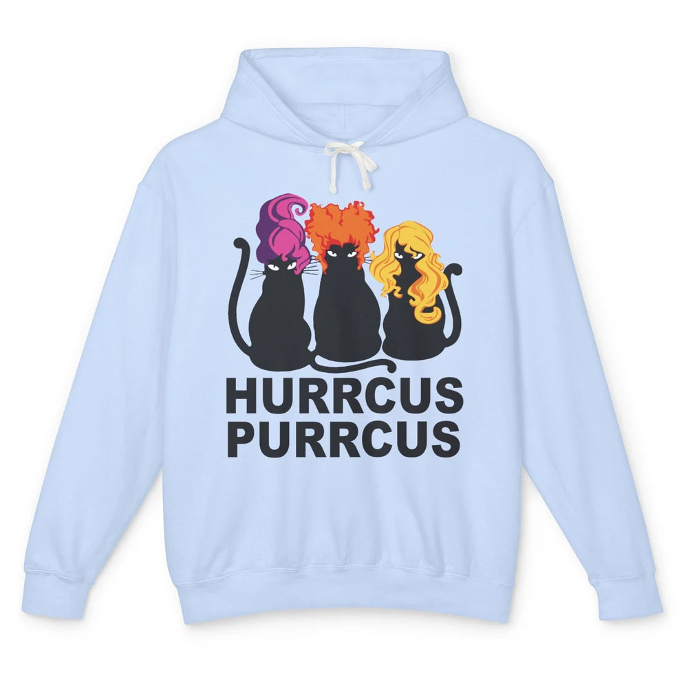 Black Cat Witch Hurrcus Purrcus Halloween Costume Cat Lovers Unisex Lightweight Hoodie