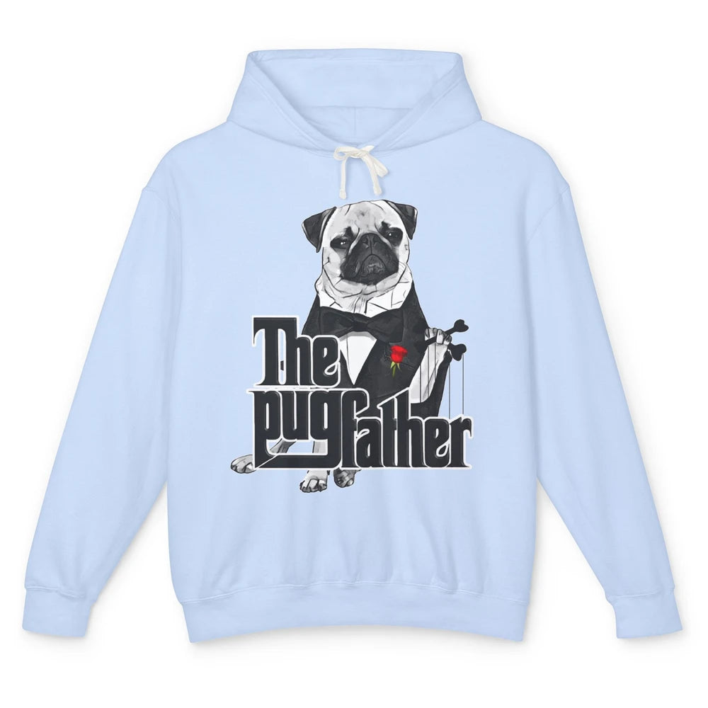 The PugFather Funny Puggy Face Pug Dad Dog Lovers Gifts Unisex Lightweight Hoodie