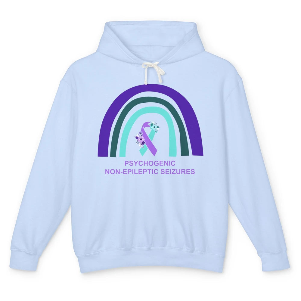 Psychogenic Non-epileptic Seizures PNES Purple Teal Rainbow Unisex Lightweight Hoodie