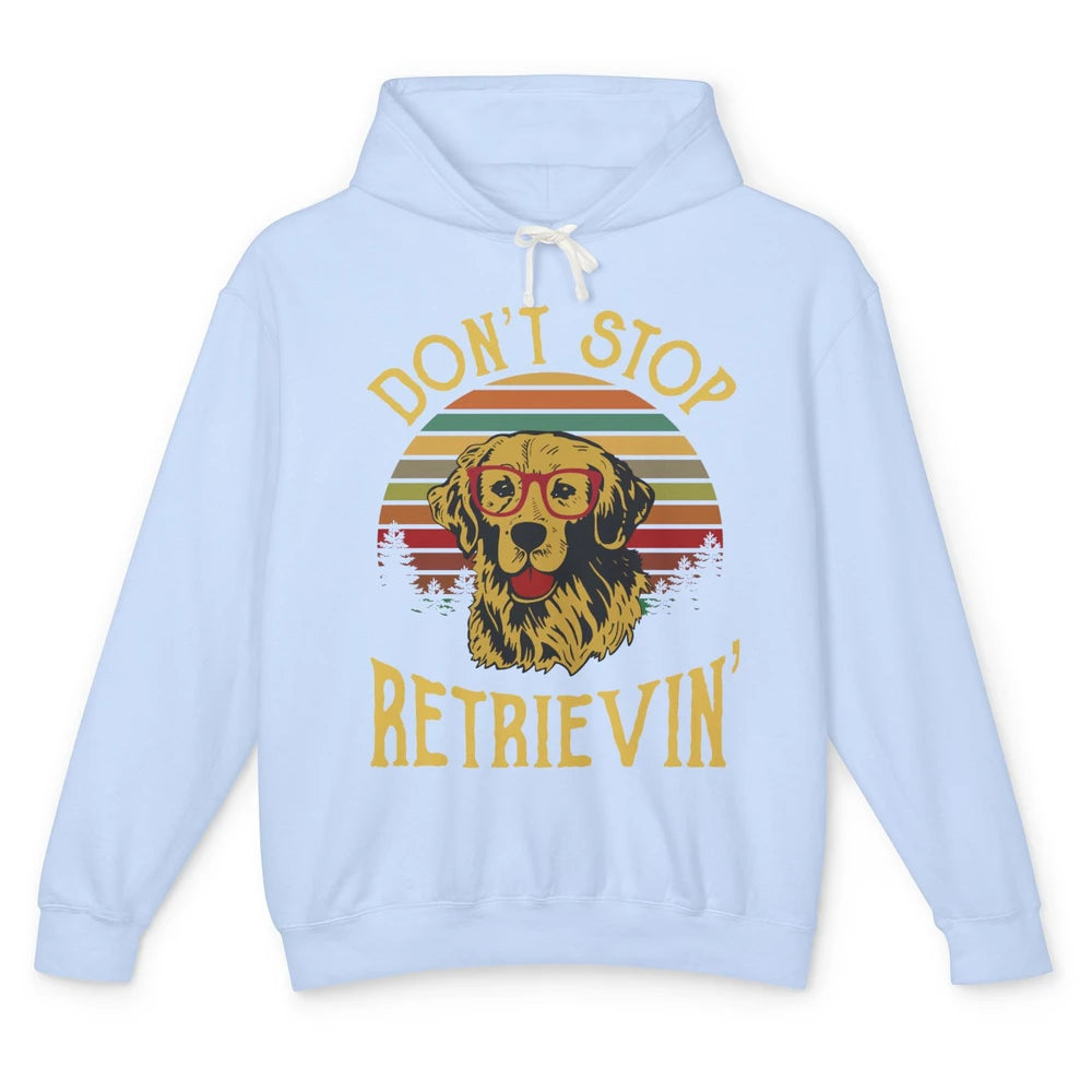 Golden Retriever Vintage Don't Stop Retrievin' Golden Lovers Unisex Lightweight Hoodie