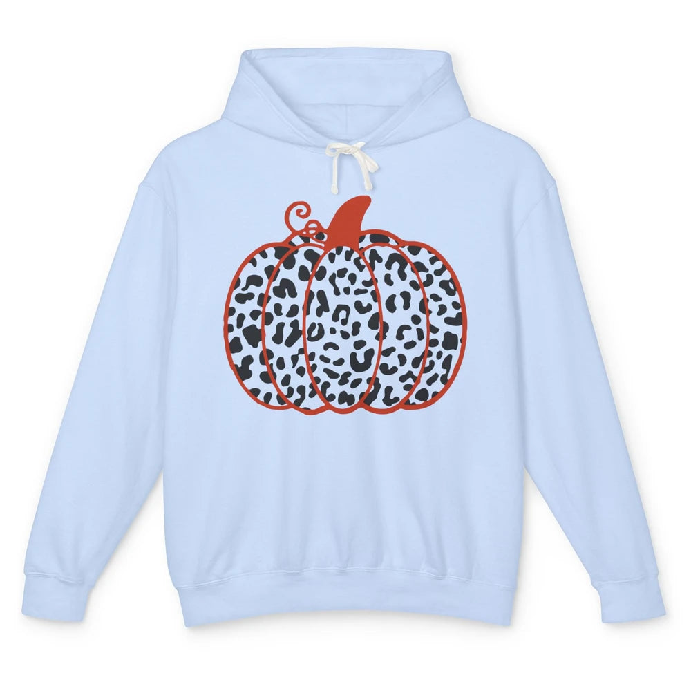 Pumpkin Leopard Fall Autumn Cheetah Pumpkin Thanksgiving Unisex Lightweight Hoodie