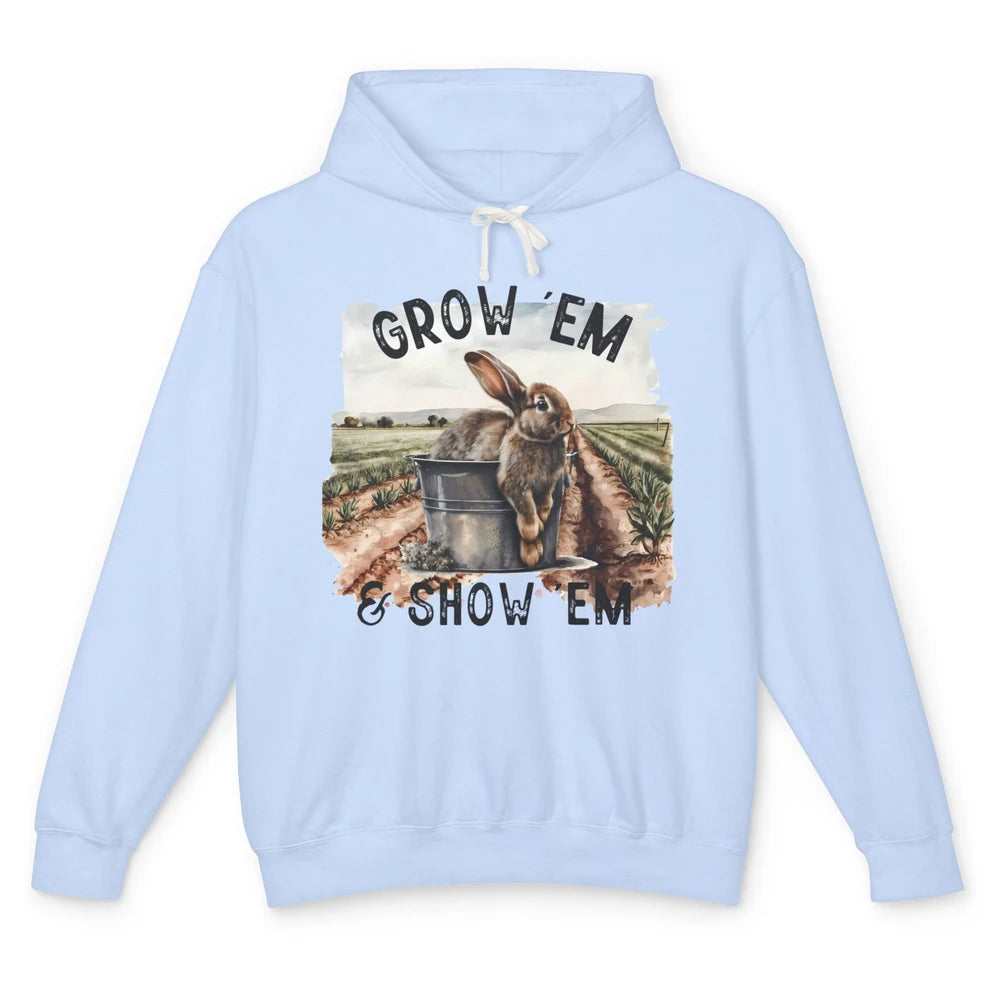 Baby Rabbit On The Farm Grow Em Show Em Western Farm Life Unisex Lightweight Hoodie