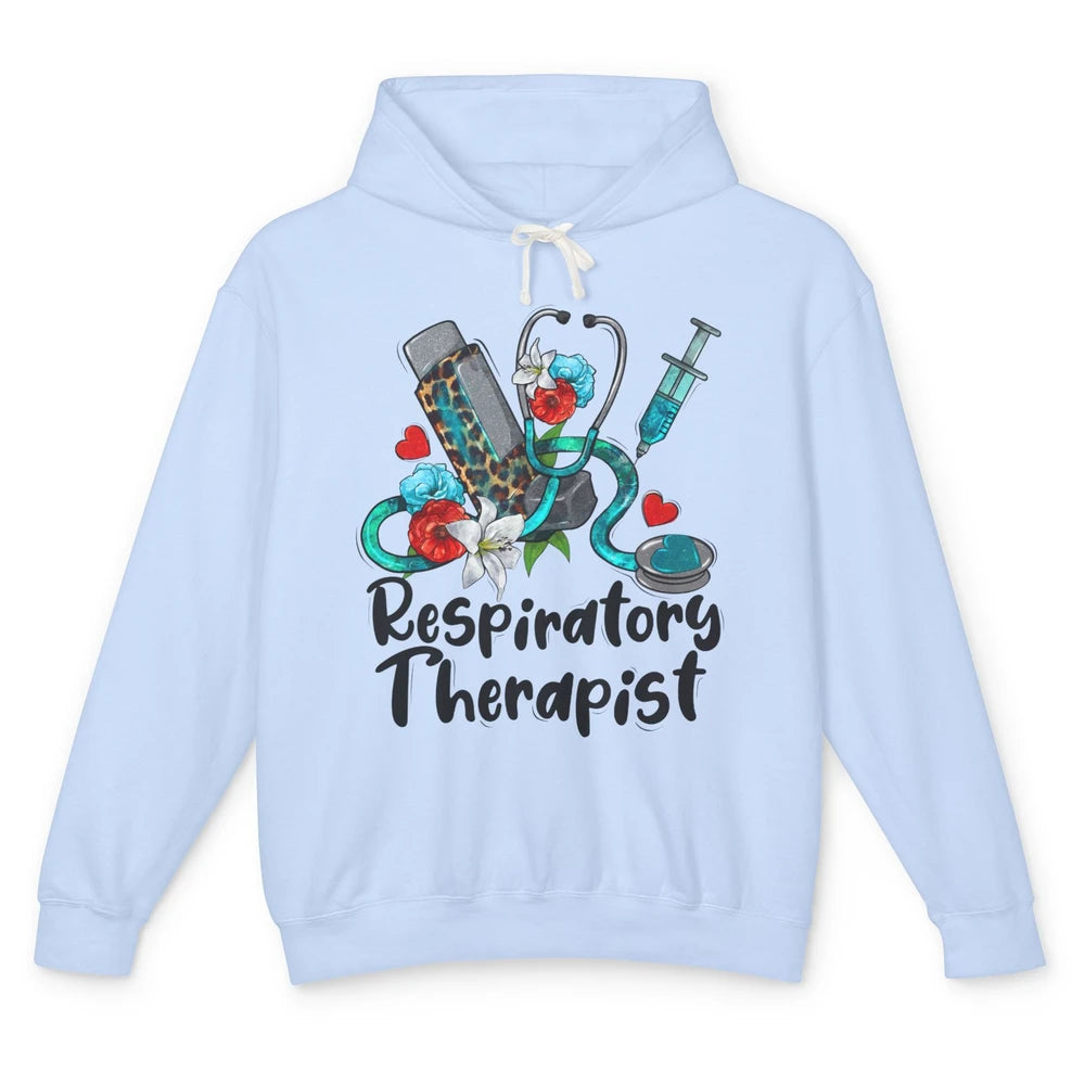 Respiratory Therapist Leopard Stethoscope Western Country RT Unisex Lightweight Hoodie