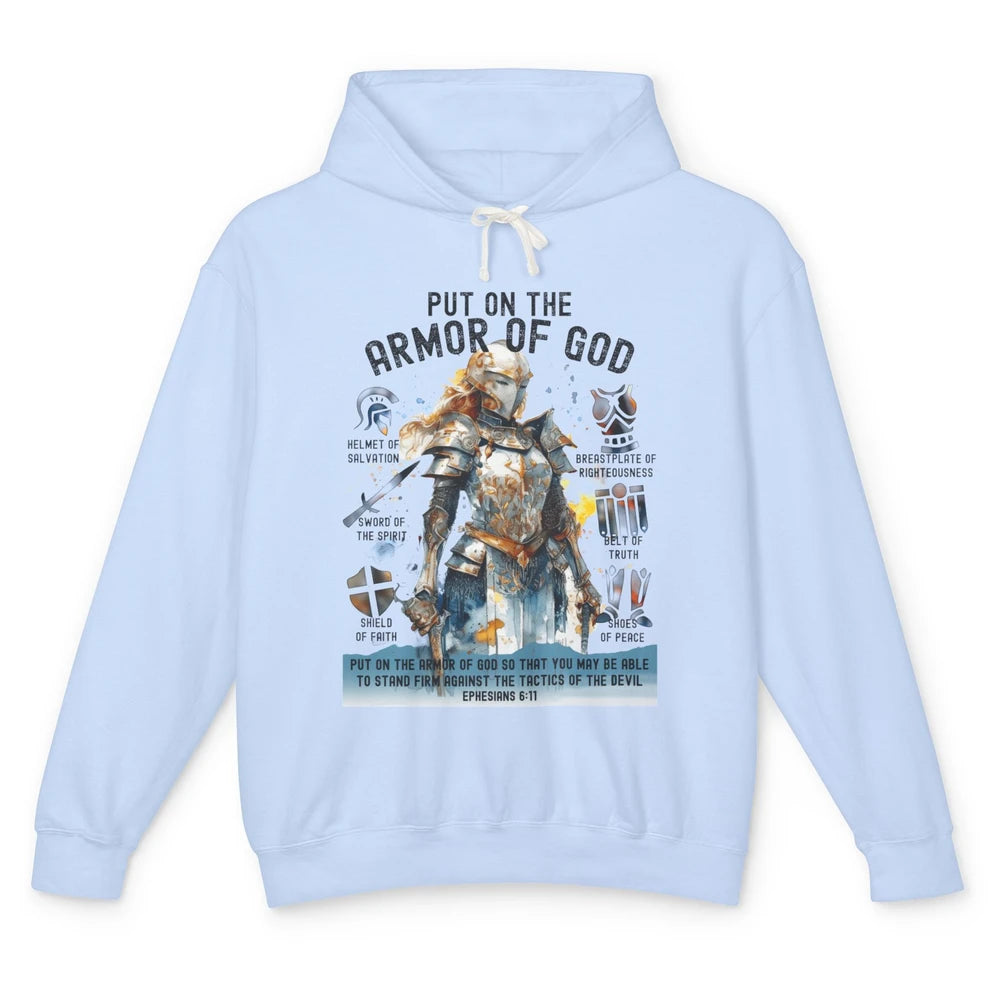 Knight Templar Christian Put On The Armor Of God Religious Unisex Lightweight Hoodie