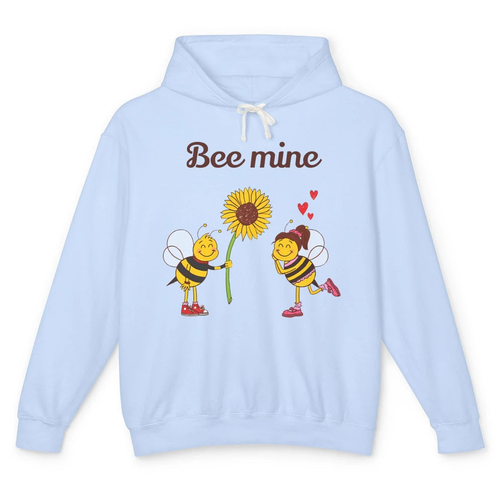 Bee Mine Love Valentine's Day Couple Romantic Bee Love Unisex Lightweight Hoodie