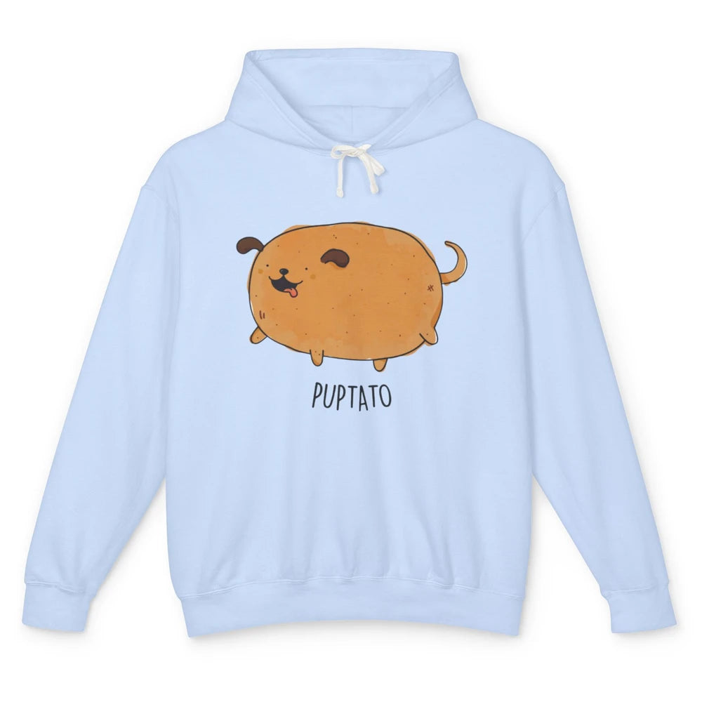 Funny Puptato Puppy Dog Potato Pet Animal Pun Wordplay Joke Unisex Lightweight Hoodie