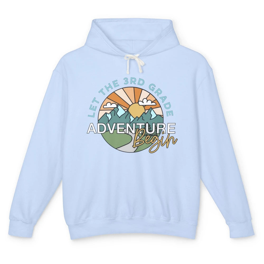 Vintage Back To School Let The 3rd Grade Adventure Begin Unisex Lightweight Hoodie