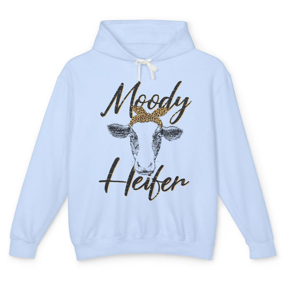 Funny Heifer Retro Bandana Moody Heifer Farmer Cow Lovers Unisex Lightweight Hoodie