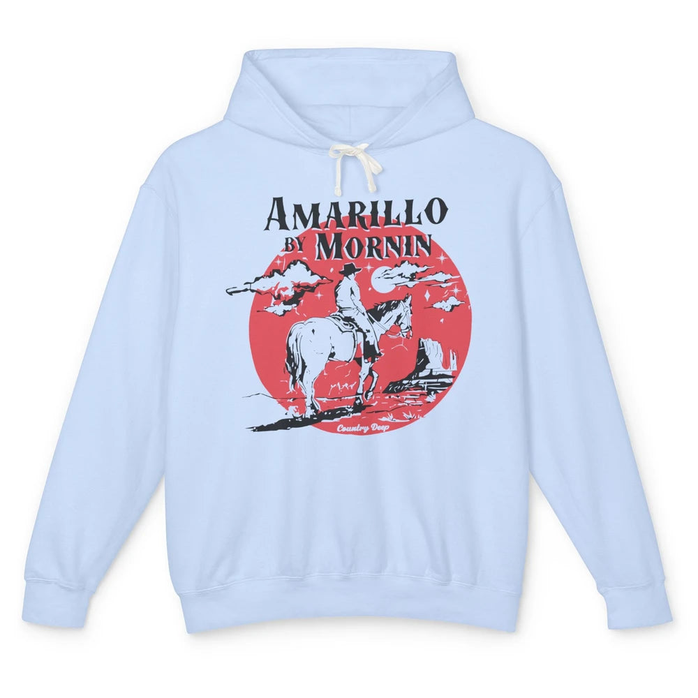 Vintage Cowboy Amarillo By Morning Desert Western Country Unisex Lightweight Hoodie