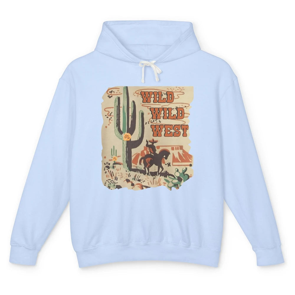 Wild West Cowboy Cactus Rodeo Western Retro Horse Vintage Unisex Lightweight Hoodie