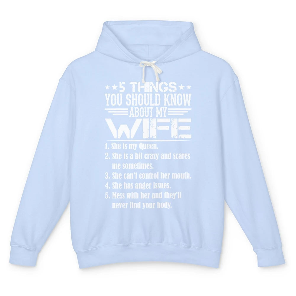 Funny Things You Should Know About Wife Mom Mothers Day Gift Unisex Lightweight Hoodie