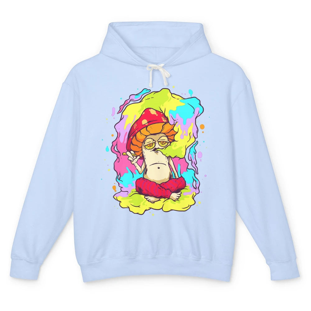 Stay Trippy Little Hippie Mushroom Cigarette Plant Retro 70s Unisex Lightweight Hoodie