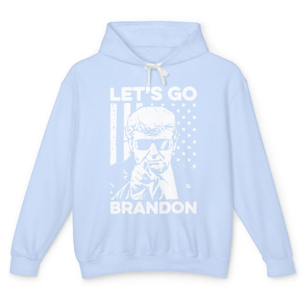 Retro Trump Let's Go Brandon Republican Anti Liberal US Flag Unisex Lightweight Hoodie