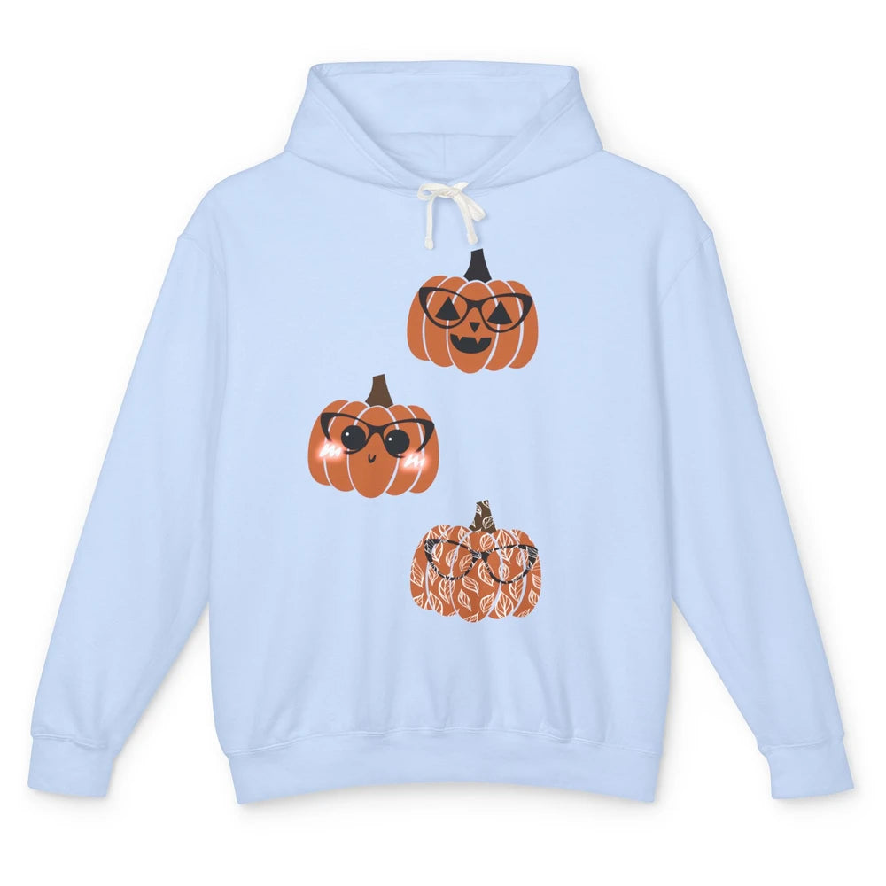 Three Pumpkin Eyeglasses Optician Life Halloween Optometrist Unisex Lightweight Hoodie