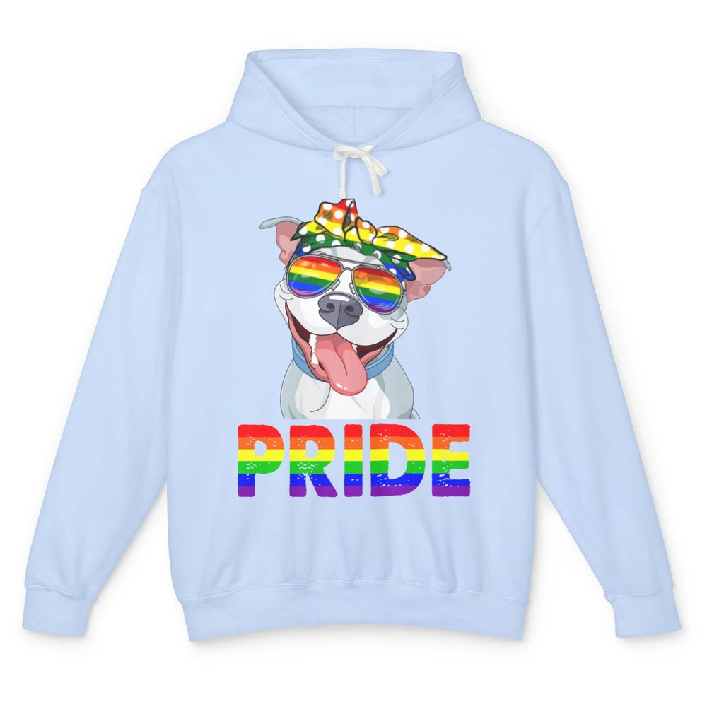 Pitbull Pride Dog Mom LGBT Gay Pride Month Unisex Lightweight Hoodie