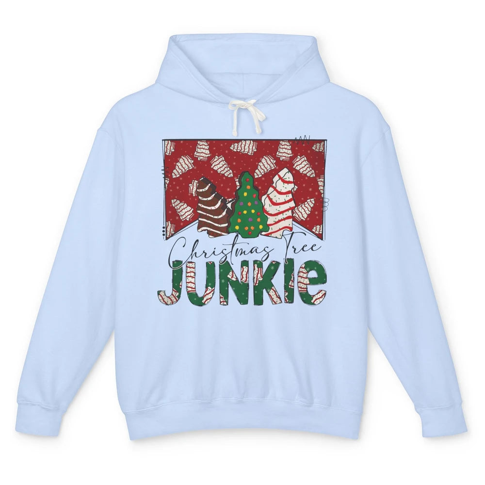 Funny Christmas Tree Cake Junkie Tis The Season Western Xmas Unisex Lightweight Hoodie