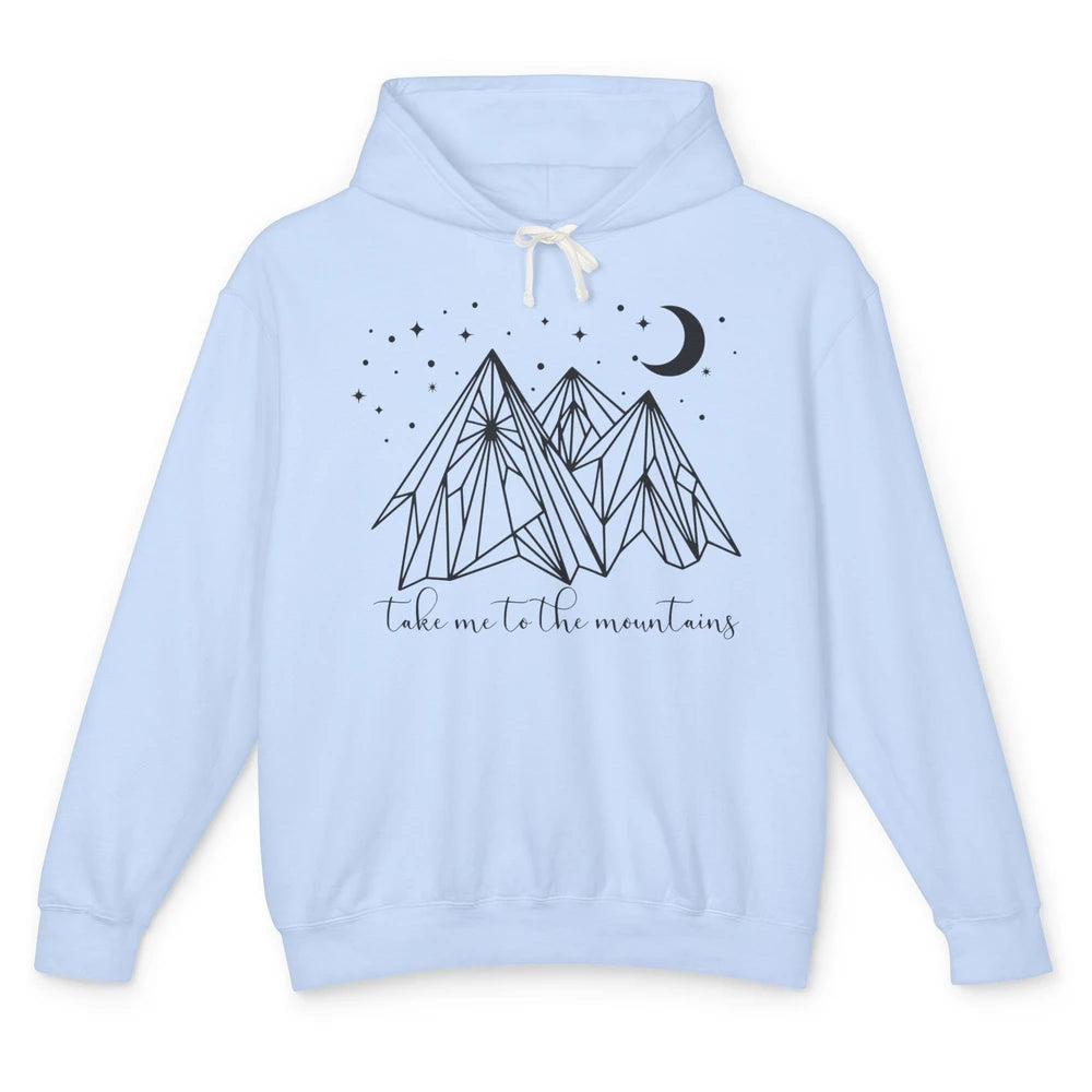 Take Me to the Mountains Boho Hiking Camping Outdoor Gift Unisex Lightweight Hoodie