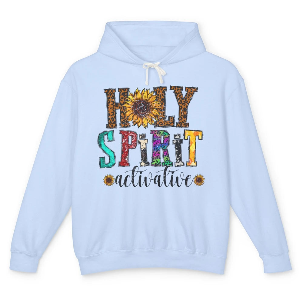 Leopard Sunflower Holy Spirit Activate Western Christian Unisex Lightweight Hoodie