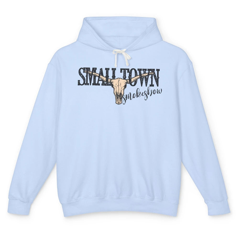 Boho Bull Skull Small Town Smokeshow Western Country Cowgirl Unisex Lightweight Hoodie