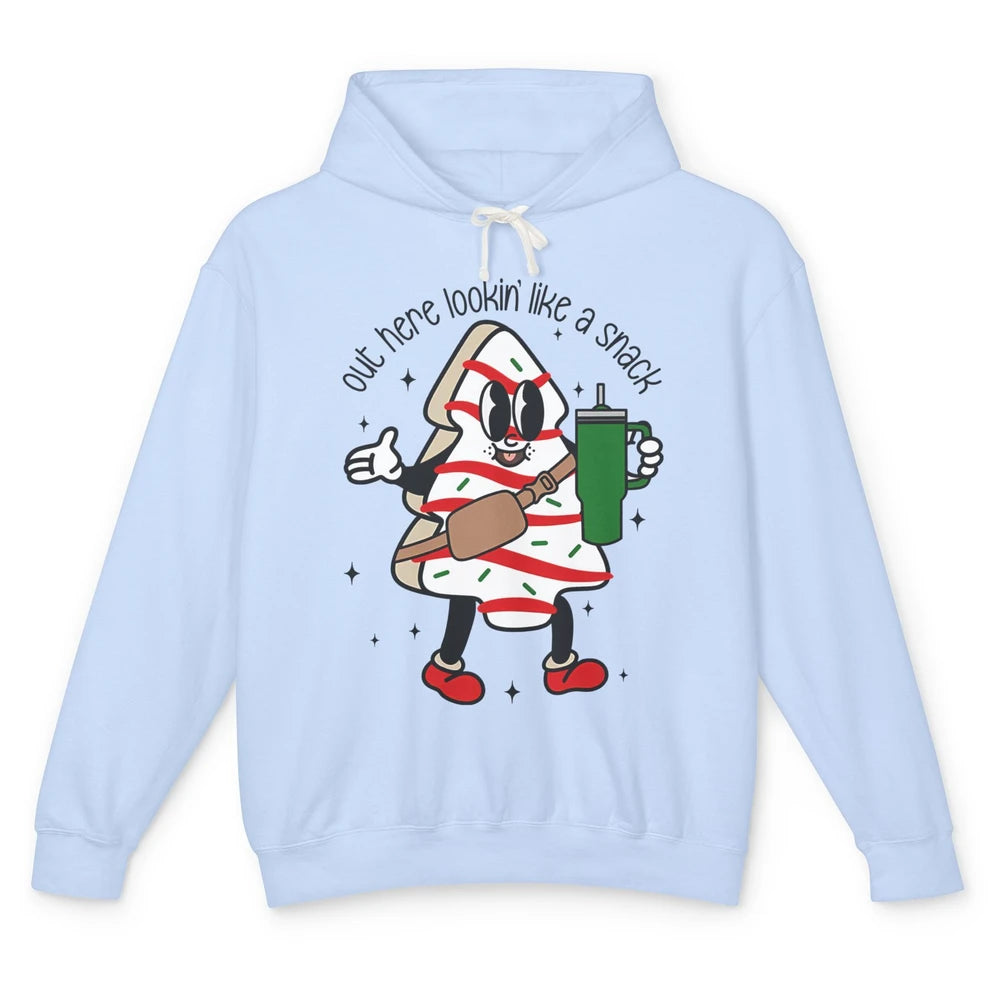 Funny Boo-jee Christmas Tree Cake Out Here Look Like A Snack Unisex Lightweight Hoodie