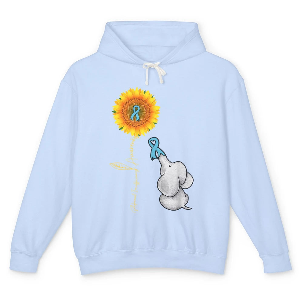 Adrenal Insufficiency Awareness Baby Elephant Sunflower Unisex Lightweight Hoodie