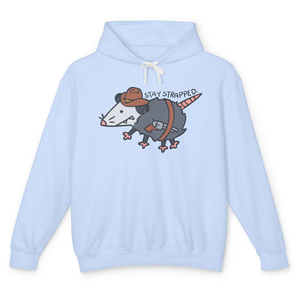 Retro Cowboy Opossum Stay Trapped Western Country Opossum Unisex Lightweight Hoodie