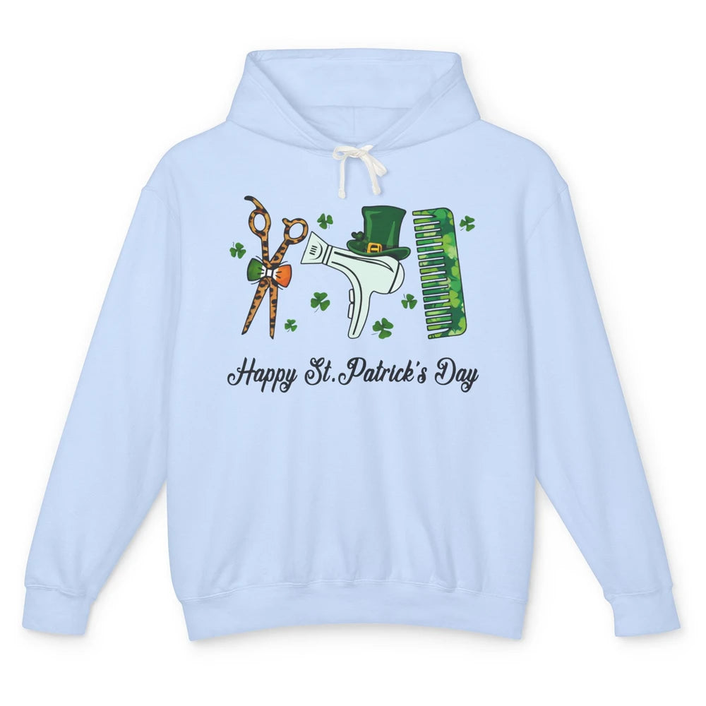 Hairstylist Happy St Patrick's Day Hair Hustler Shamrock Unisex Lightweight Hoodie