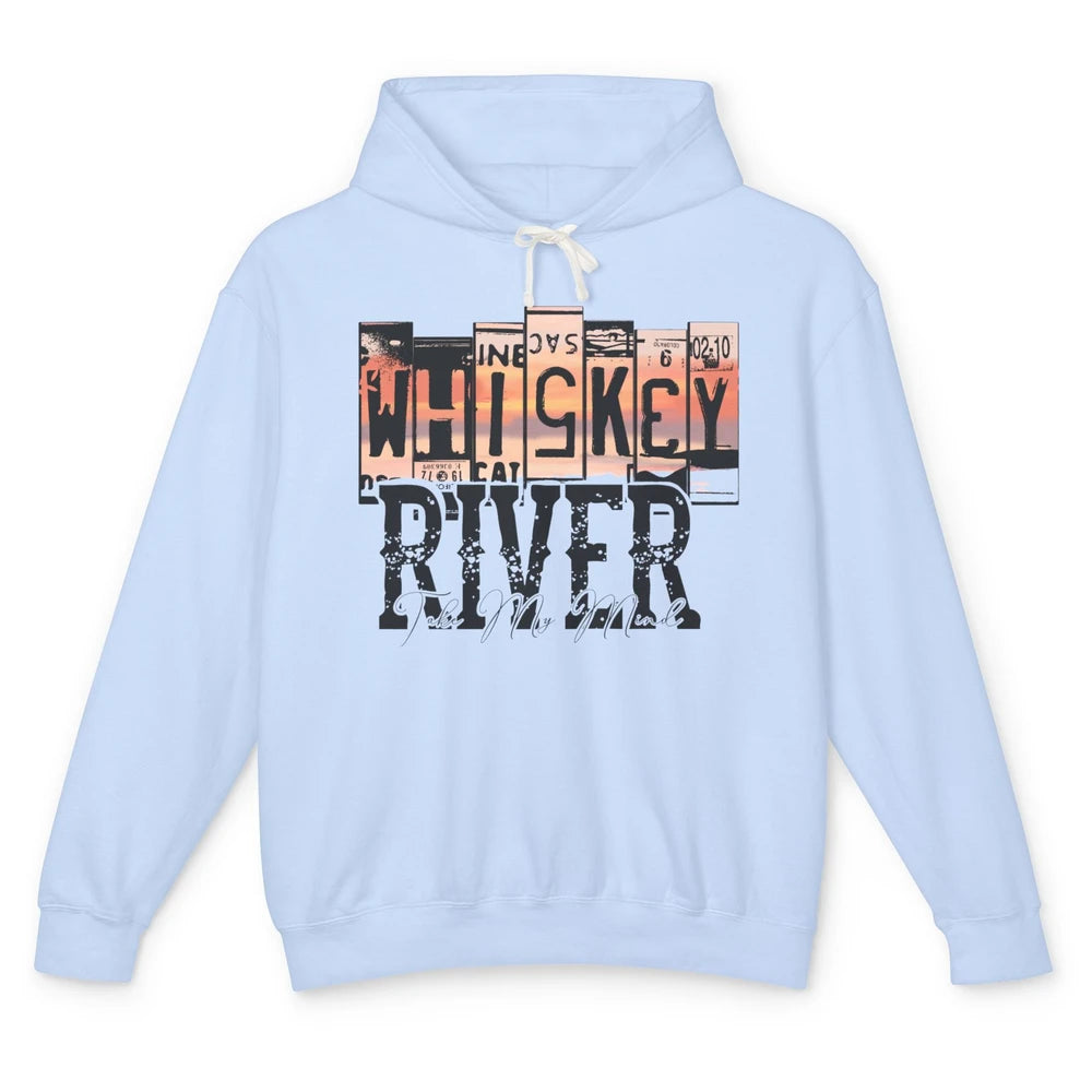 Retro Whiskey River Take My Mind Western Country Music Lover Unisex Lightweight Hoodie