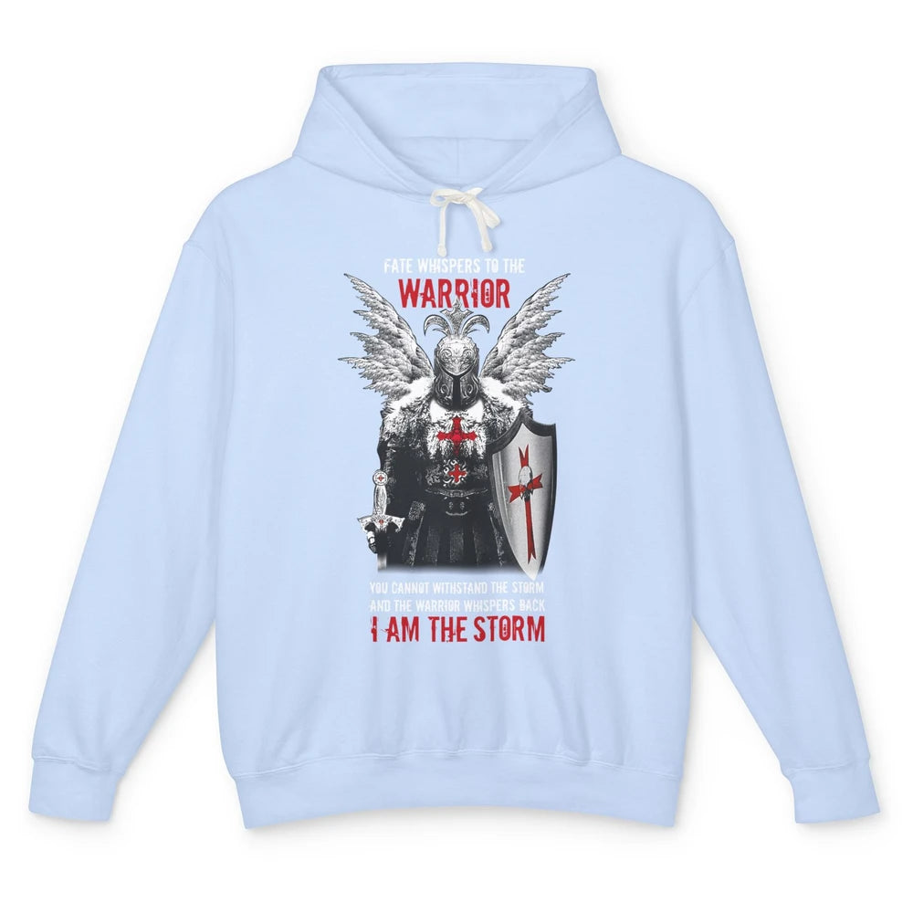 Knight Templar Fate Whispers To The Warrior Christian Belief Unisex Lightweight Hoodie