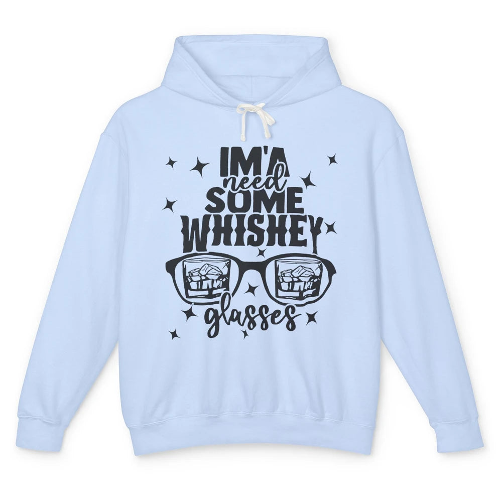 Whiskey Glasses Drink Whiskey See World Through Wine Glasses Unisex Lightweight Hoodie