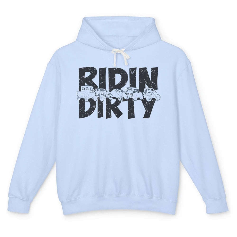 Retro UTV SXS Rider Riding Dirty ATV Offroad Riding SXS Life Unisex Lightweight Hoodie