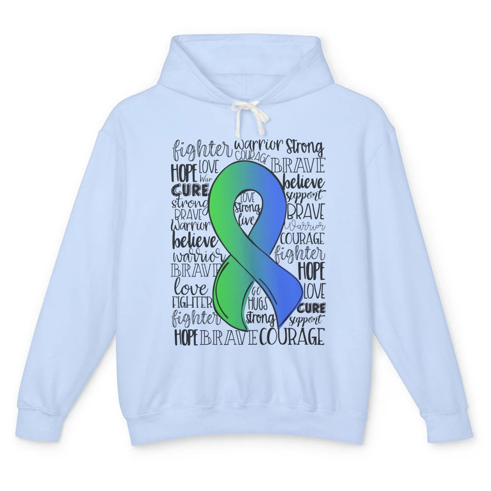 Intracranial Hypertension IIH Awareness Ribbon Hope Love Unisex Lightweight Hoodie