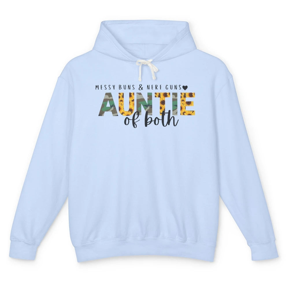 Messy Bun And Nerf Guns Auntie Of Both Aunt Sunflower Unisex Lightweight Hoodie