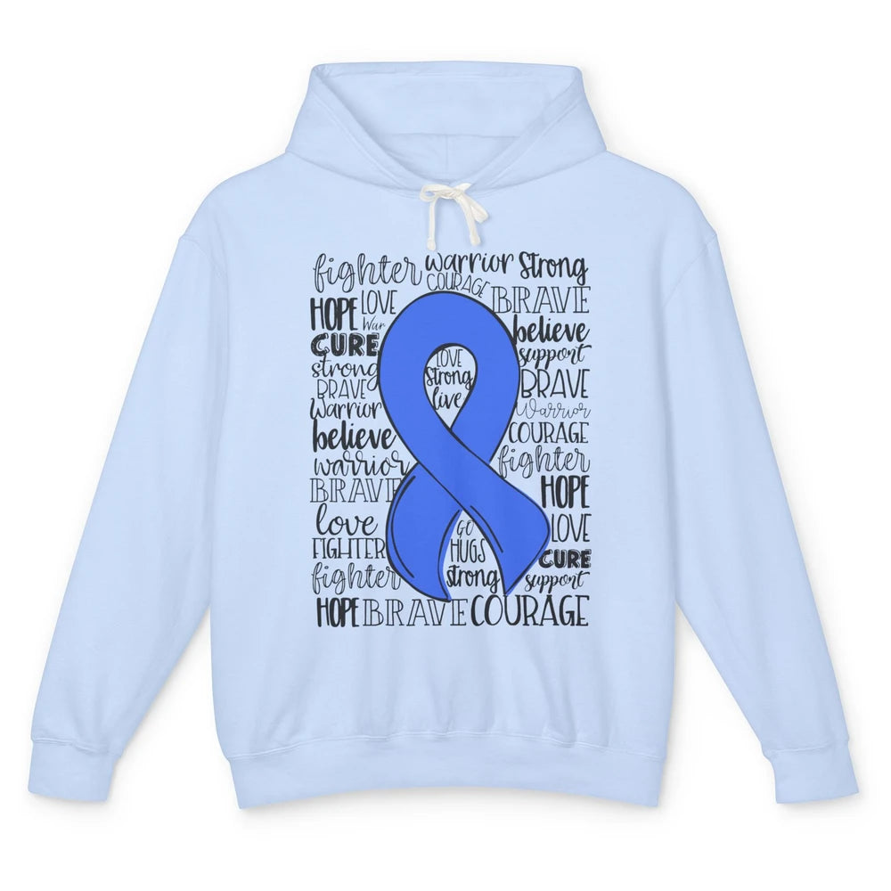 Syringomyelia Awareness Blue Ribbon Hope Love Cure Unisex Lightweight Hoodie