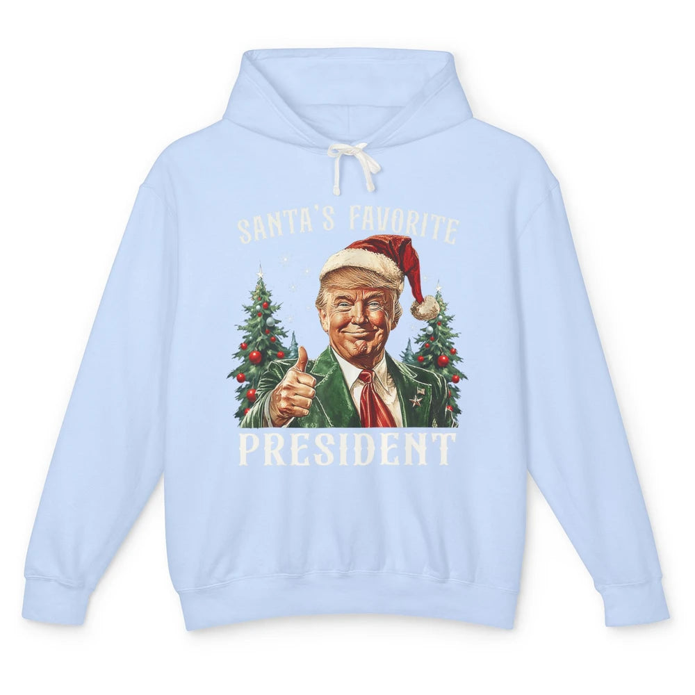 Funny Donald Trump Christmas Santa Favorite President Xmas Unisex Lightweight Hoodie