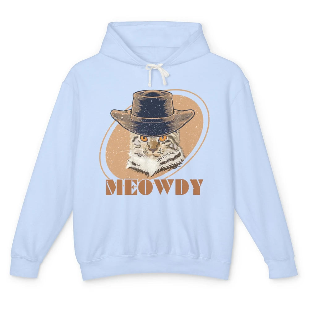 Funny Cat Cowboy Meowdy Western Country Cat Lovers Costume Unisex Lightweight Hoodie