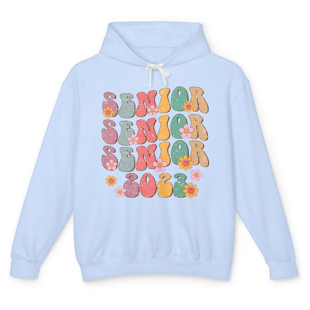 Retro Groovy Daisy Senior 2023 Graduation Gift Class Of 2023 Unisex Lightweight Hoodie