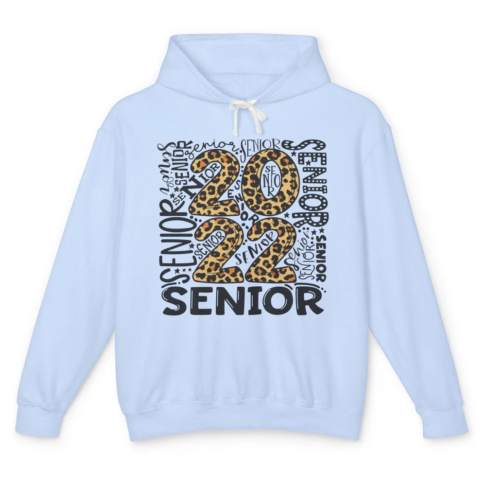 Leopard Senior 2022 Bachelors Hat Class Of 2022 Graduates Unisex Lightweight Hoodie