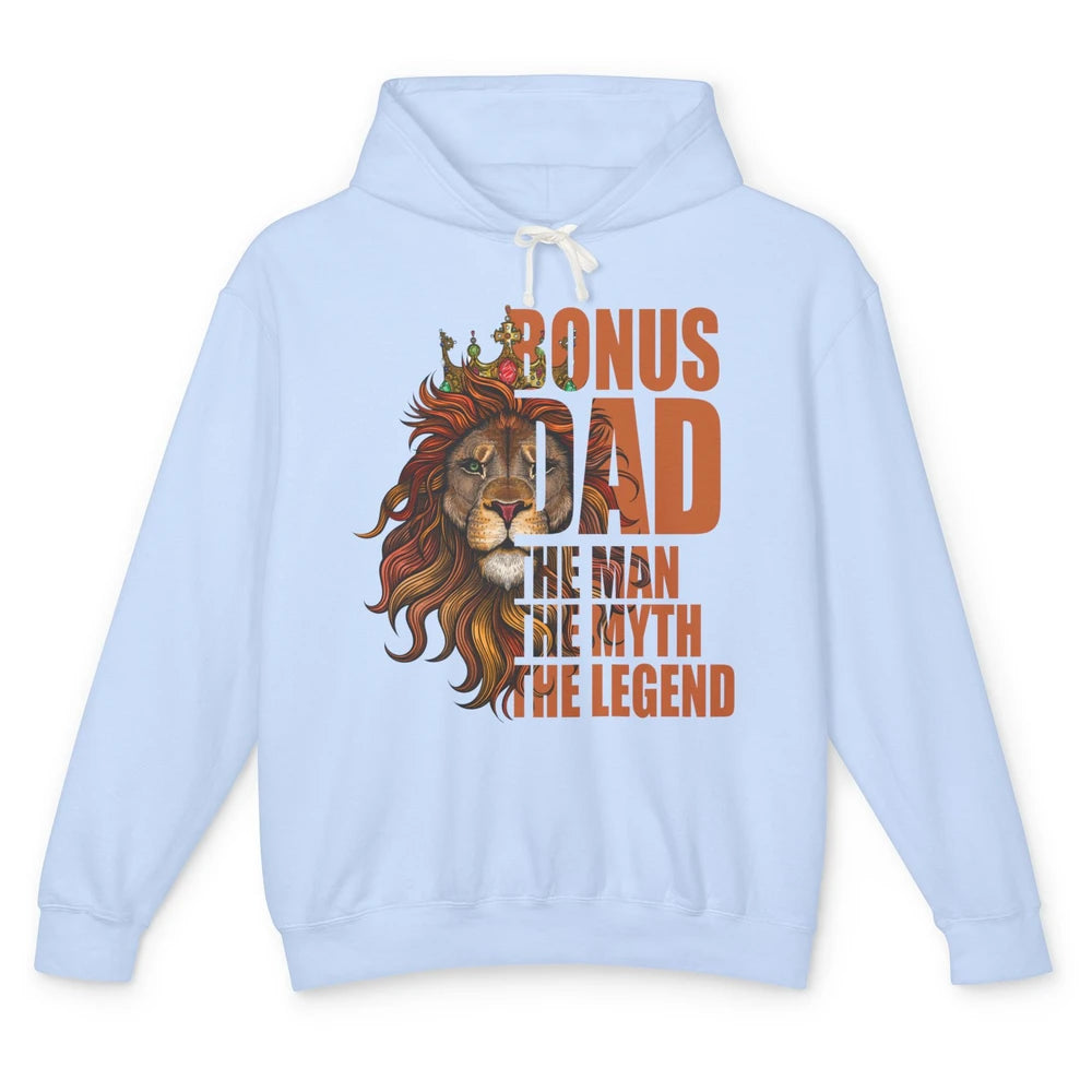 Vintage Lion Bonus Dad The Man The Myth The Legend Dad Gift Unisex Lightweight Hoodie